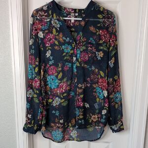 Kut from the Kloth Dark Floral Blouse